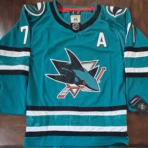 San Jose Sharks Macklin Celebrini Adult Small (46) Black #71 NWT
